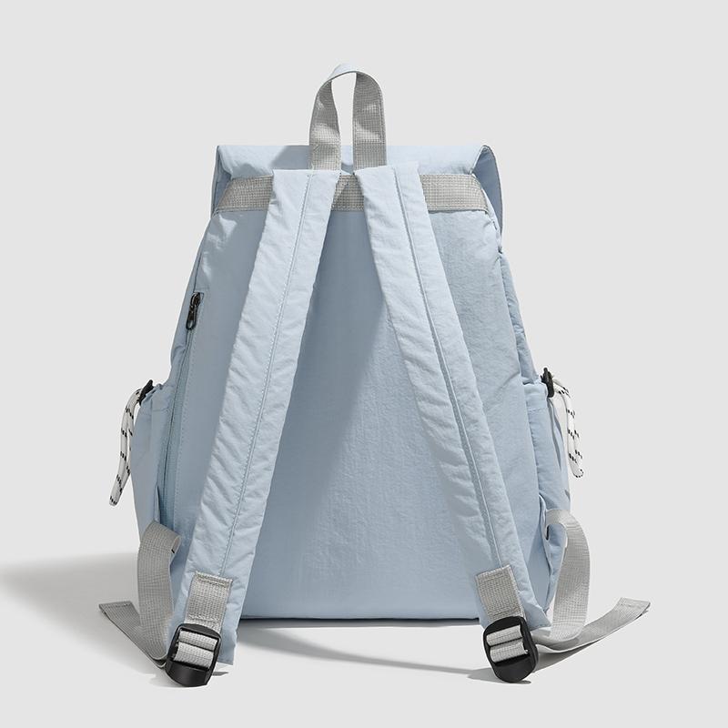Fashion Woman Backpack 2025 Summer Waterproof Nylon Soft Handle Solid Multi-Pocket Travel Zipper Feminina Splicing Color School Bags Laptop Backpack