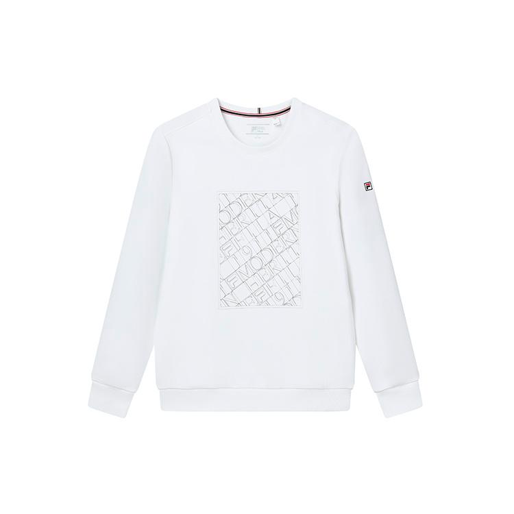 FILA Sweatshirts Men s Standard White Crew Neck Moderate Regular F11M211216FWT XXL