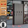 Four-Door Grey Oak Billiard Cue Storage Cabinet with Touchscreen Lock
