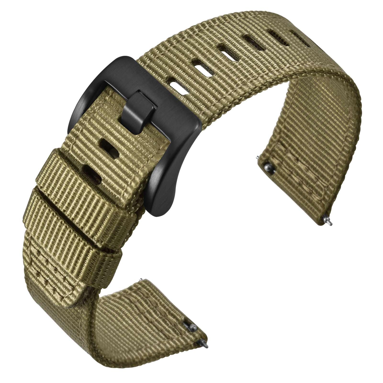 

[ANNEFIT] Nylon Watch Band, Military Watch Replacement Band, Fabric 2 Line Nylon Strap, Quick Release, 20 mm, Nylon 20 mm