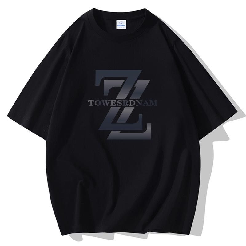 Z-Muster Herren Übergröße Locker Kurzarm T-Shirt 100% Baumwolle