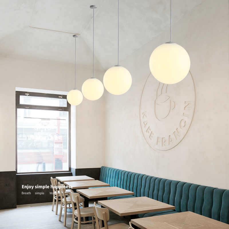 Milky White Round Pendant Lamp for Nail Salons, Cafes, Children's Clothing Stores, and Weddings