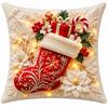 Christmas Bell Wreath Print Throw Cover for Sofa, Couch and Holiday Bedroom Decor