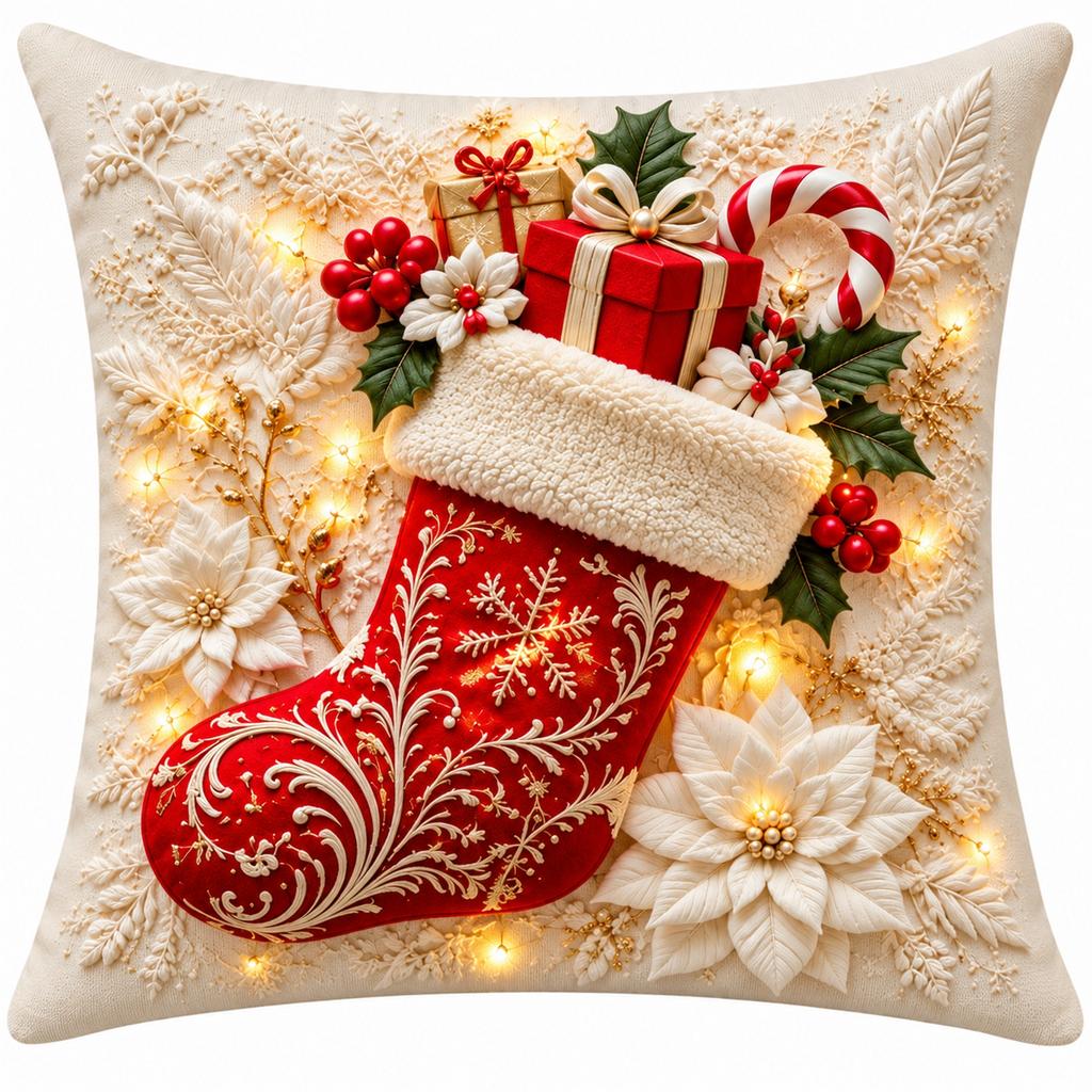 Christmas Bell Wreath Print Throw Cover for Sofa, Couch and Holiday Bedroom Decor