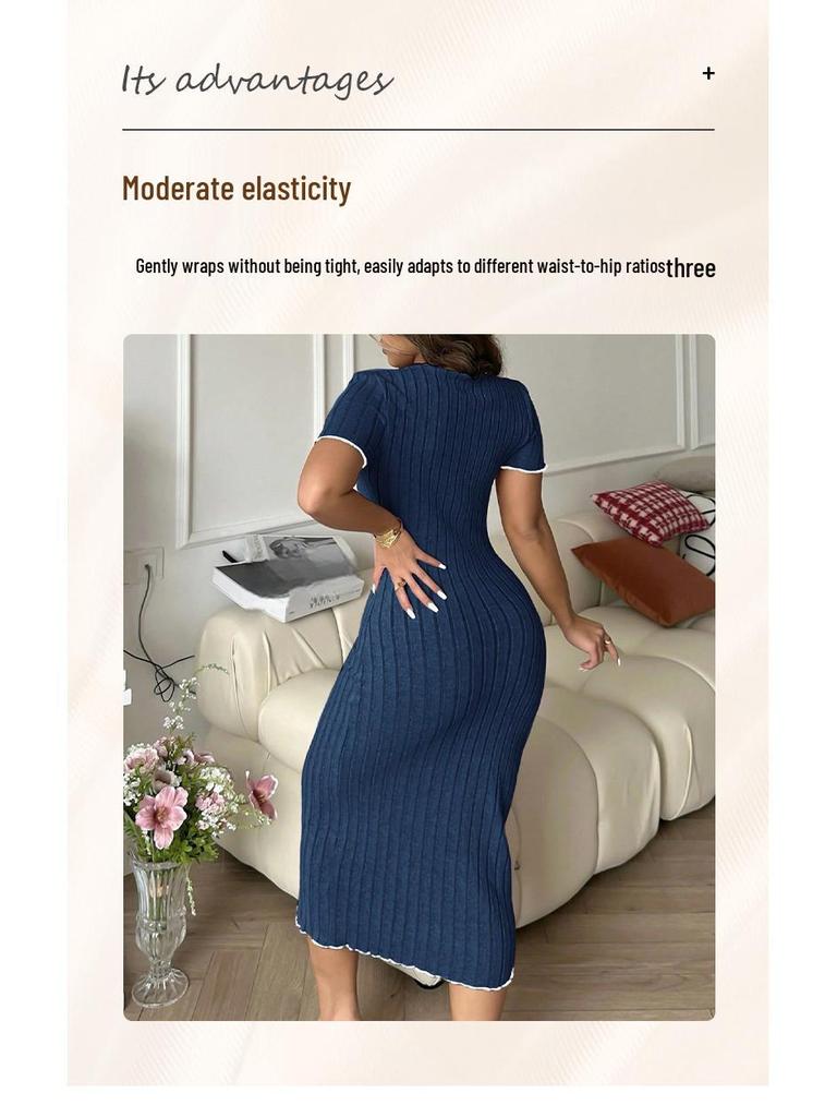 Sweet Bow Women's Mid-Length Nightdress - Early Autumn Pajamas and Home Wear Collection