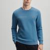 Fila Logo Print Casual Knit Pullover Sweatshirt Men Sweatshirt Planet-Blue F11M341213F-BU