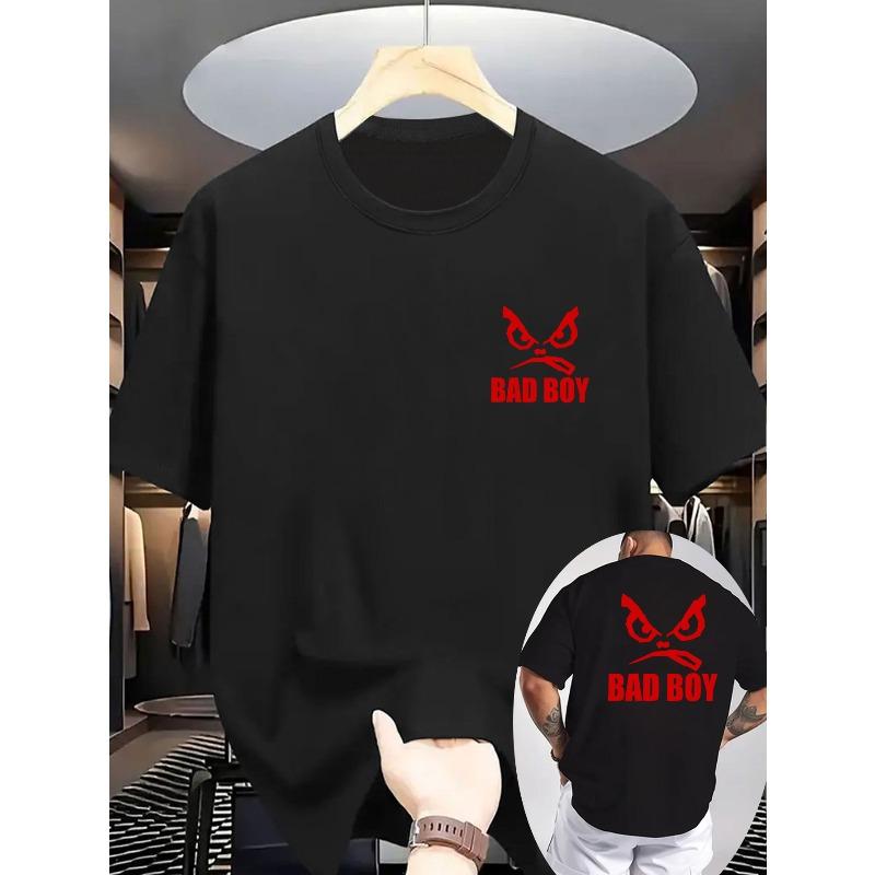 European Sizes Summer Men'S Casual T-Shirt  Round Neck And Short Sleeves, Featuring Prints On Both The Front And Back. Made from Knitted Fabric