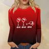 Women's Loose Comfortable Casual Fashion Round Neck Christmas Print Long Sleeve Hoodie