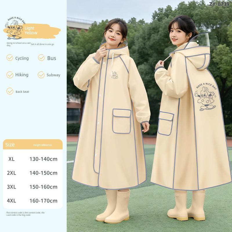 2026 New Model Children's Raincoat for Primary School Students, Special School Bag for Boys and Girls, Long Full-Body Raincoat for Teenagers