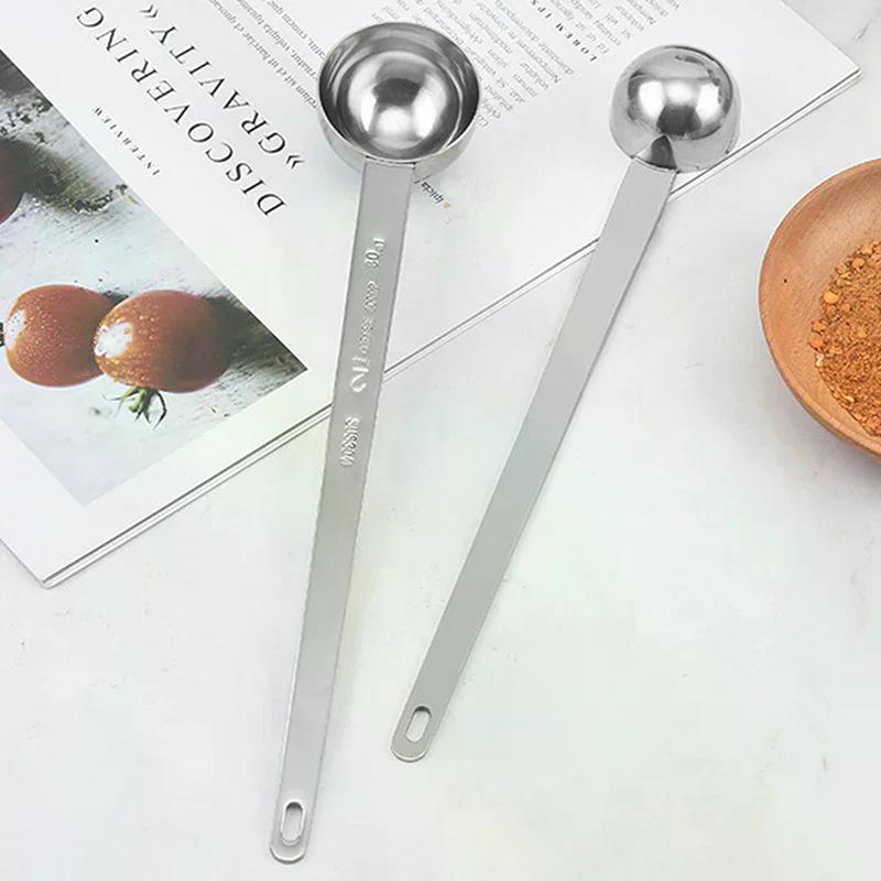 Coffee Scoops Long Handle 201 Stainless Steel Milk Coffee Powder Scoop Measuring Spoon Fits Coffee Container For Ground Coffee