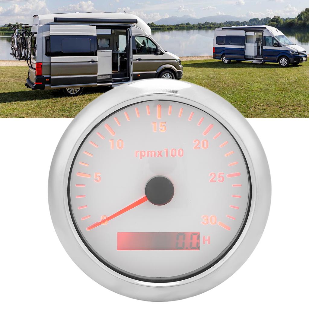 85mm Pointer Tachometer 03000rpm   7 Color Backlight for Car Boat Engine Generator 932V