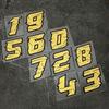 1pc Gold Motorcycle Number Stickers Waterproof for Motorcycle Helmets Fairings Car Body Fuel Caps Scooters Universal Vinyl Decal