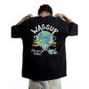 Wassup Heods Trendy Brand Earth Short-Sleeve T-Shirt for Men, Summer Loose Fit, Pure Cotton Half-Sleeve Tee, Chinese Style Casual Wear