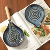 Stove Side Spoon Rest Dish for Home Cooking, Plain Look Rest with Ridged Middle and Sauce Saving Tip for Counters