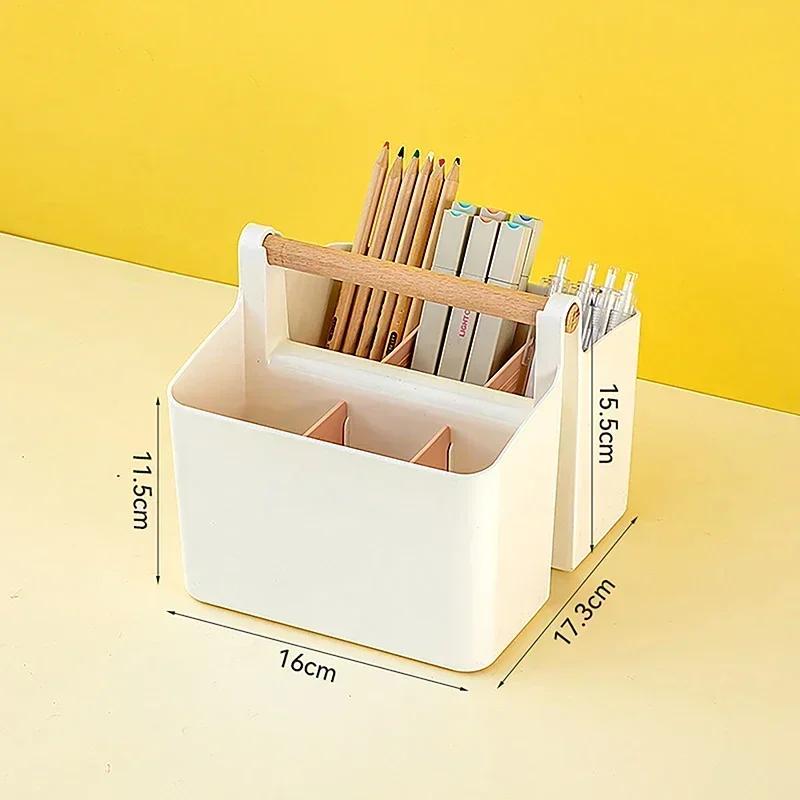 Portable Desktop Pen Holder School Office Large Capacity Stackable Cute Marker Pen Stationery Storage Box Creative Pencil Holder