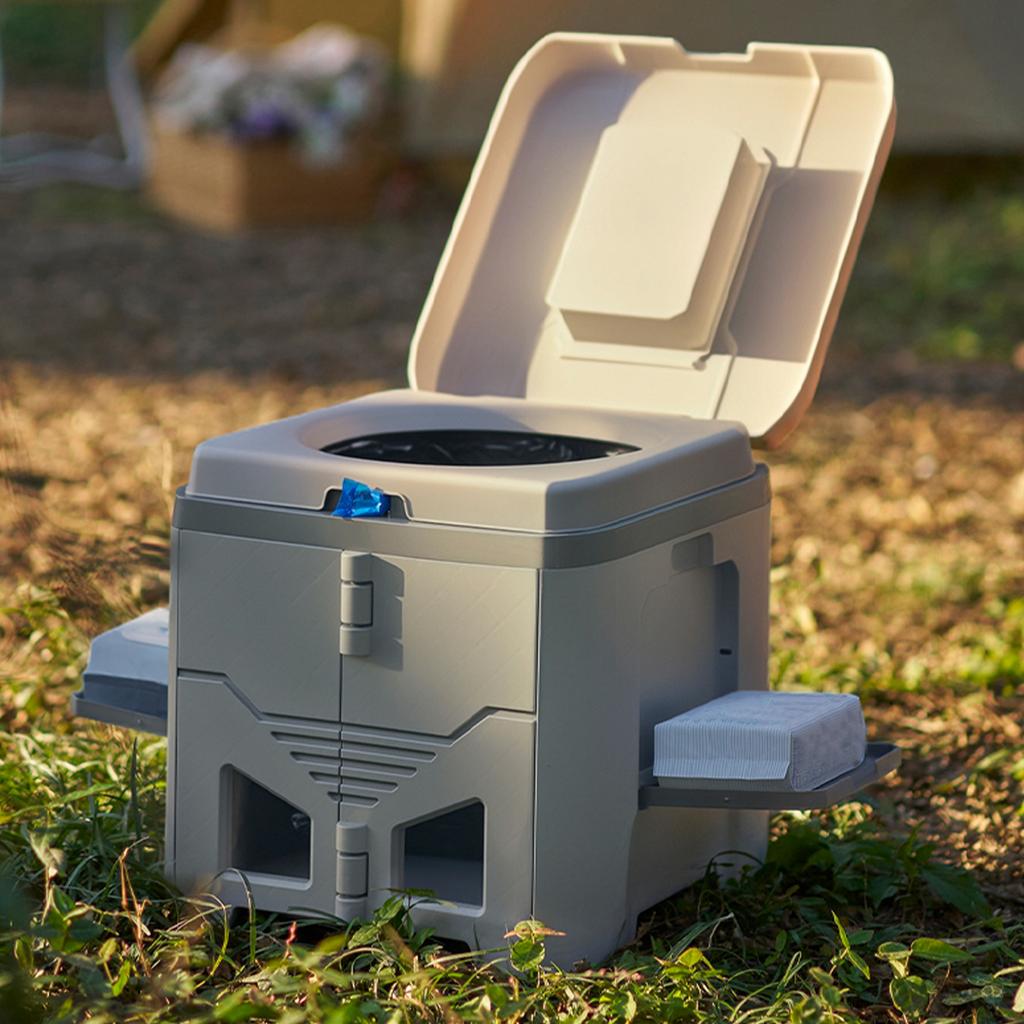 Portable Toilet with Lid Collapsible Travel Toilet Reusable 150KG Load Capacity for Tent Hiking Boating Long Road Trips