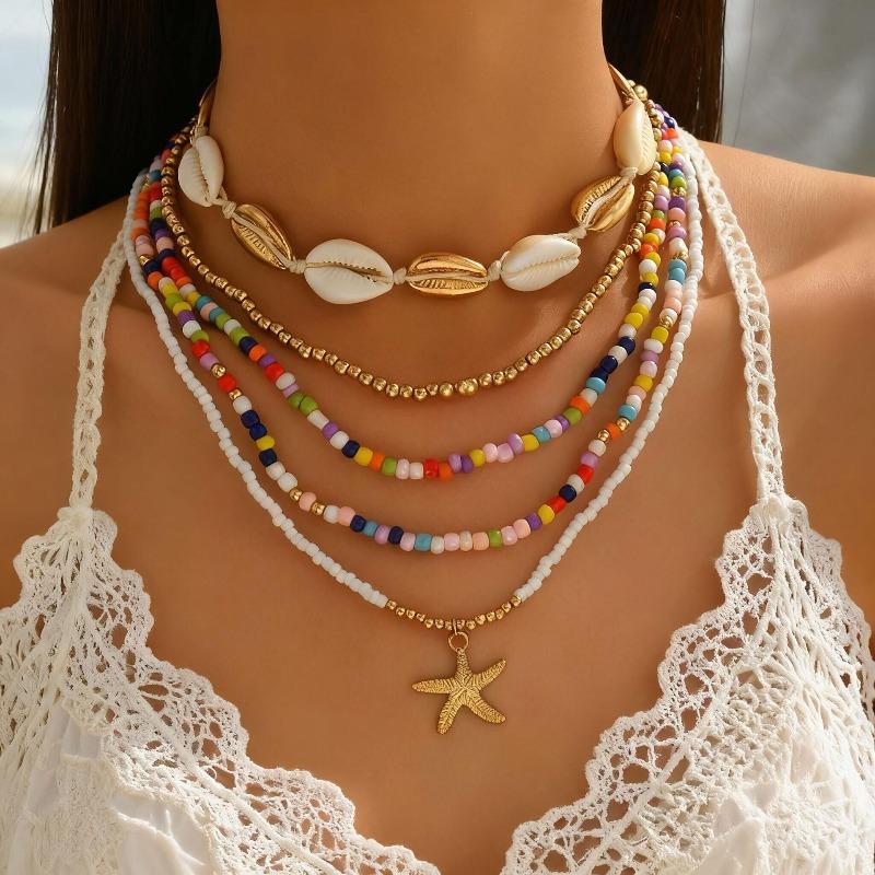 Böhmisches Seestern Perlen Muschel Armband Sommer Strand Wind Urlaub Mehrschichtiger Schmuck