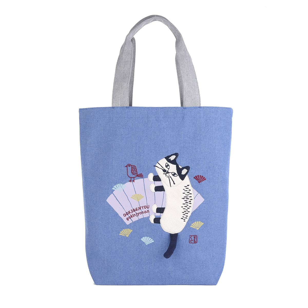 [Kusuguru Japan] Сумка-тоут, Сумка-тоут с японским узором, Синяя
