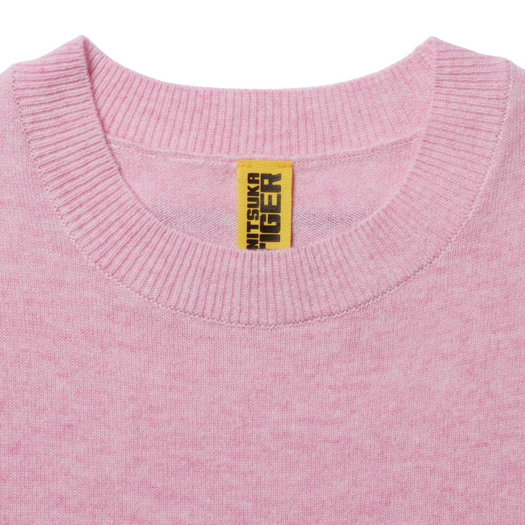 ONITSUKA TIGER Knit Vest Solid Color Sleeveless Round Neck Knitted Pullover Unisex Vest Pink 2183B366-700