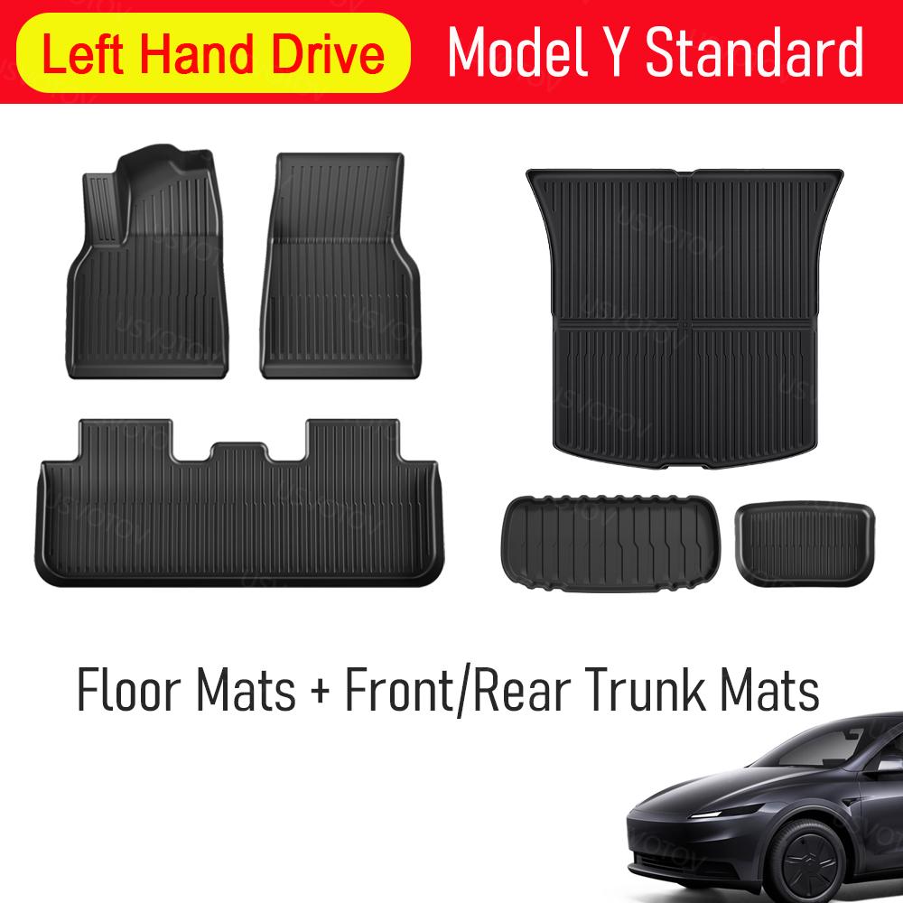 Floor Mats for Tesla Model Y Standard RWD AWD 2026 All Weather Floor Mat Cargo Liner Trunk Mat Frunk Backrest Mats Accessories