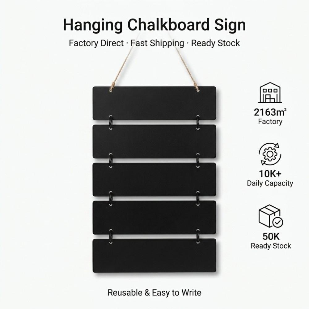 With Jute Rope Hanging Chalkboard Sign Erasable Hanging Blackboard  Cafe Restaurant Home Decor