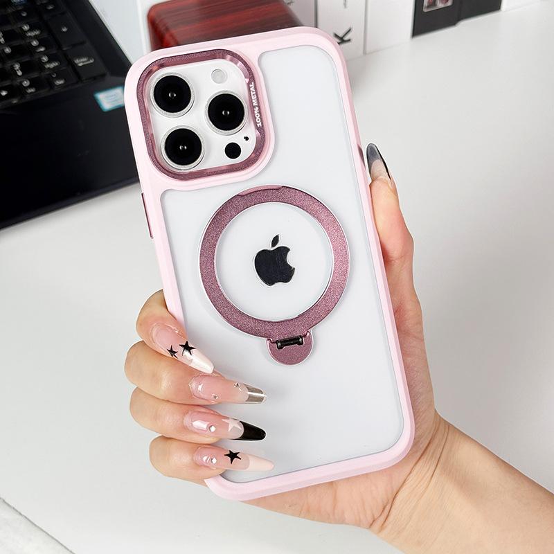 For IPhone 17pm Transparent Protective Case Holder for Apple 16/14 Anti Drop Magnetic Suction All Inclusive Phone Case Ins Style