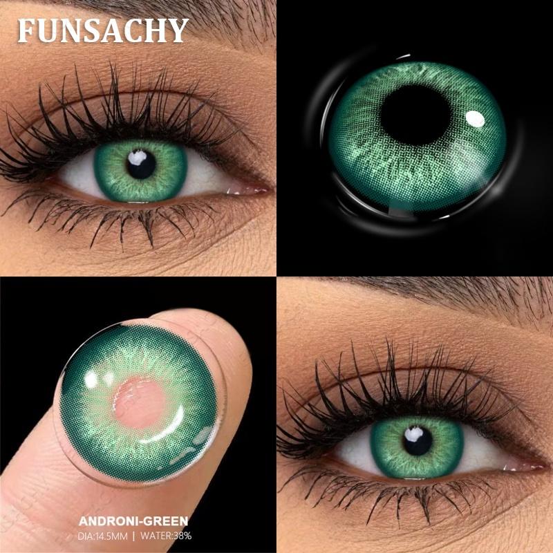 FUNSACHY 2Pcs Colored Contacts Lenses Beauty Fashion Health Soft Natural Contacts Lens Eye Color Makeup Yearly Cosmetics Pupils