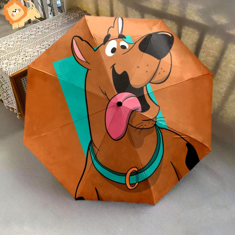 Scooby-Doo pattern, automatic folding umbrella, portable and foldable design, 8 ribs, a Christmas or birthday gift.