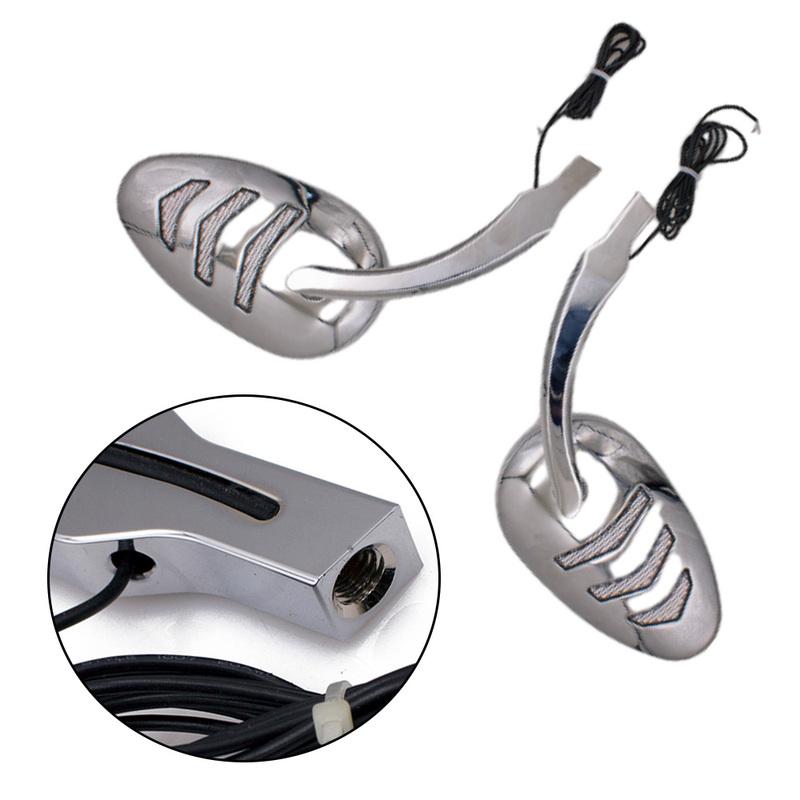 Left Right Motorcycle Rear View Mirrors with Led Turn Signal Light Black Chrome Handlebar Mirror for Harley-Davidson Road King