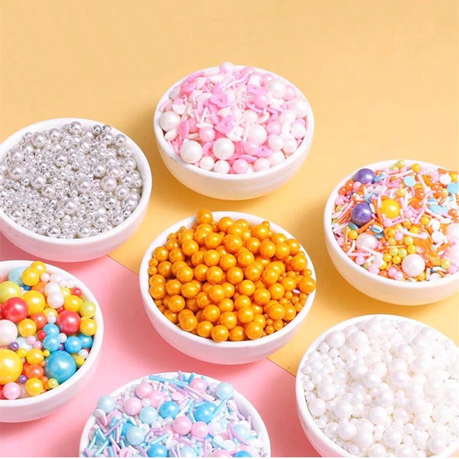 100G Mixed Color Pearl Balls Cake Topper Dessert Baking Decor For Wedding Birthday Party Cake For Decoration Only