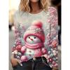 Autumn and Winter Ladies 3D Printed Long Sleeve T-Shirt Fashion Versatile Trend Breathable Casual