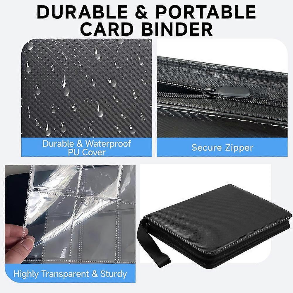9 Pocket Trading Card Binder, Holds 1080 Cards , Zipper PU Card Folder Holder for MTG, TCG, Baseball, Sports Cards
