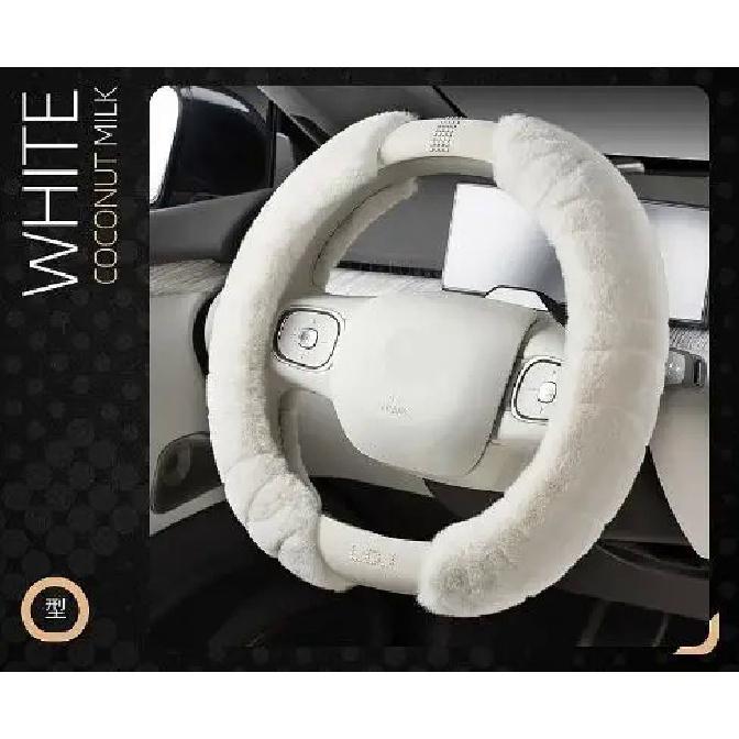 M Universal Diamond Car Soft Plush Steering Wheel Cover Guard Protector Winter Grip O/D Shape Cover Women Girls