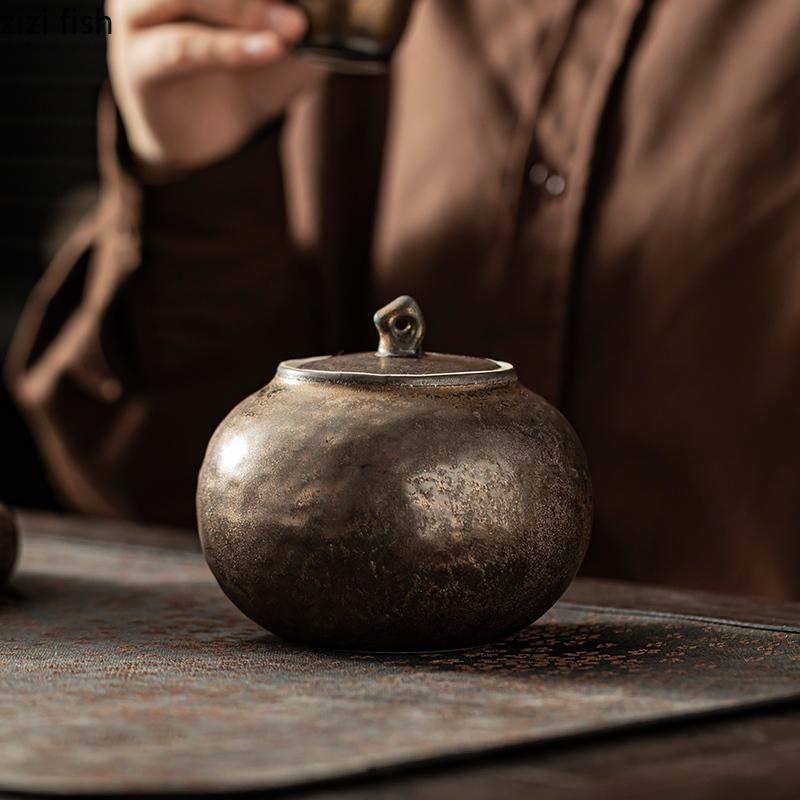 Keramická čajová dóza s víčkem, vzduchotěsná nádoba, úložná dóza, krabička na čaj, nádoba na čaj, organizér, dóza na cukroví, úložná láhev