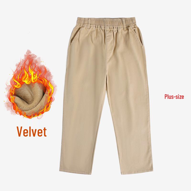Khaki School Uniform Pants for Primary and Middle School: Boys' Spring/Autumn Cotton Casual Pants & Girls' Stretch Cotton Long Pants