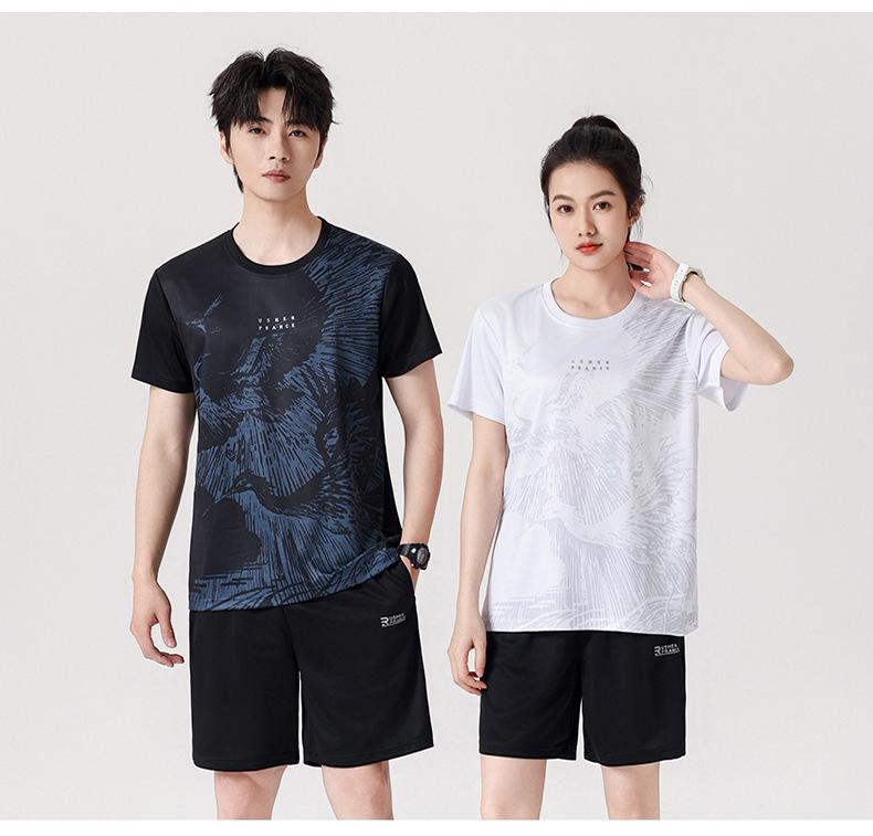 Unisex Quick-Dry Casual Summer Sportswear Set: Short Sleeve & Shorts for Football and Running