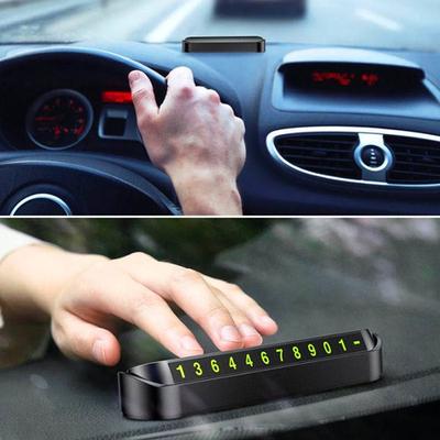 Tarjeta de estacionamiento temporal de coche hid de un clic, número de teléfono, cajón ultrafino, placa de número de teléfono luminosa oculta, accesorios para coche
