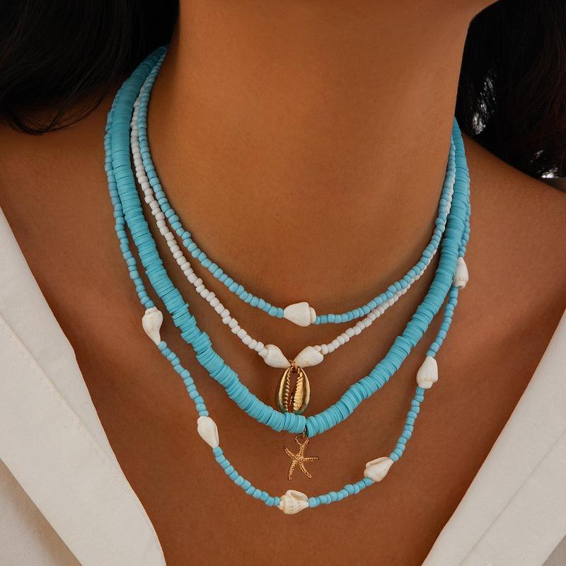 GemChic נשים חדש בציר חרוזים מעטפת תליון עצם הבריח שרשרת אתנית אופנה יום הולדת מתנת תכשיטי חג המולד