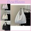 Stylish Black And White Casual Tote Bag For Girls With Soft Corduroy Fabric And Chic Design