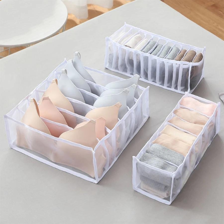 1/3pcs-Underwear Drawer Organizer Storage Box Foldable Closet Organizers Drawer Divider Storage Boxes For Underpants Socks Bra