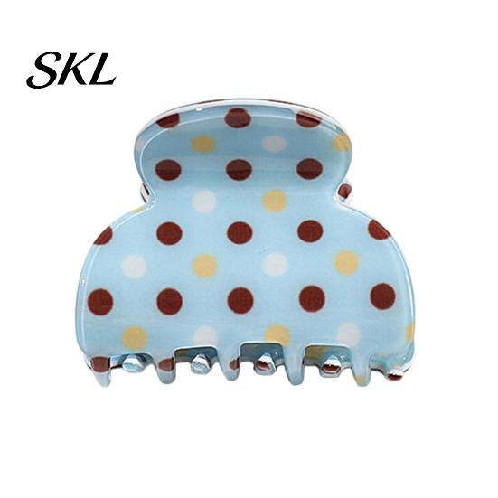 PVC Hair Claw, Back Head Strong Bite Force Clip, Dot Print Sturdy Claw Clip Large Anti-Slip Teeth Accessory for Daily Wear Long