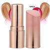 10pcs Round Empty Lipstick Tube Lip Balm Refillable Shell Container DIY Case Pink and Gold Gradient
