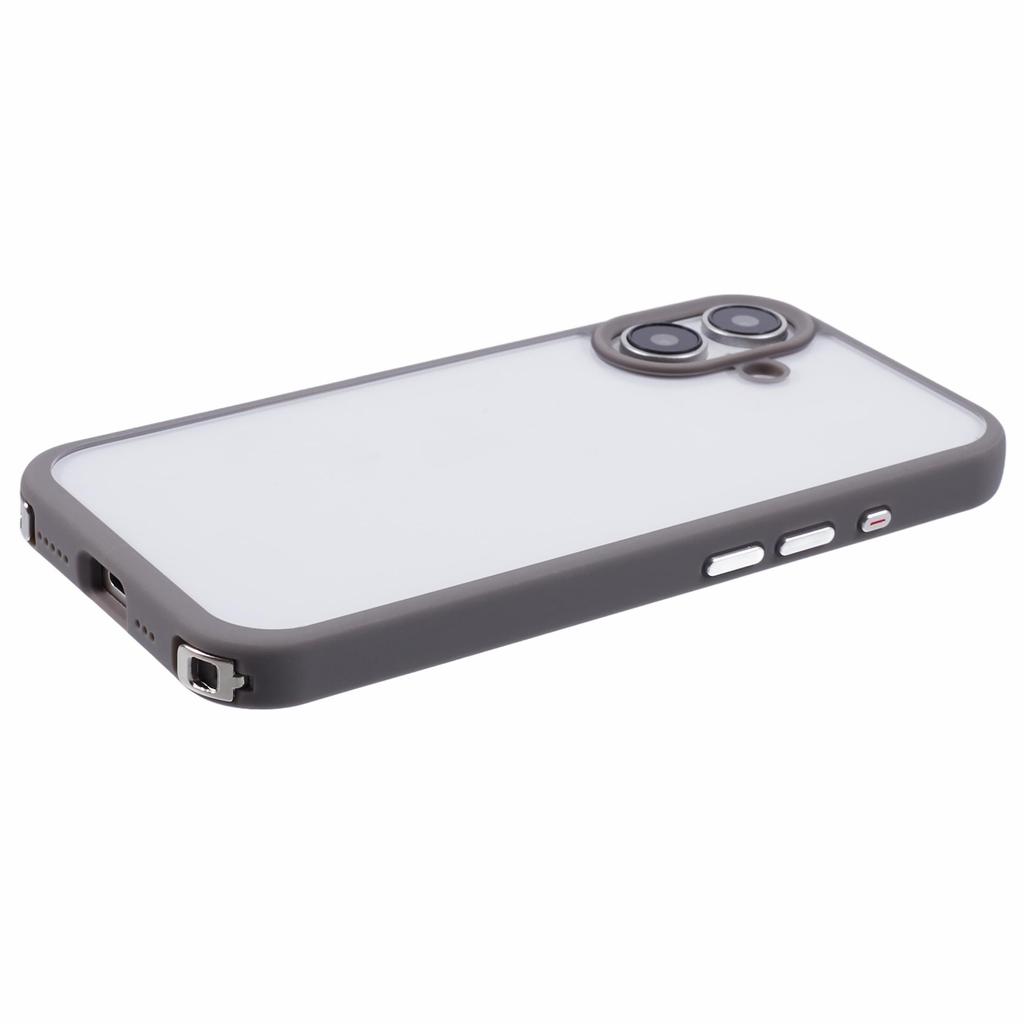 For iPhone 16 Case TPU+PC Crystal Clear Back Cover with Lanyard Holes