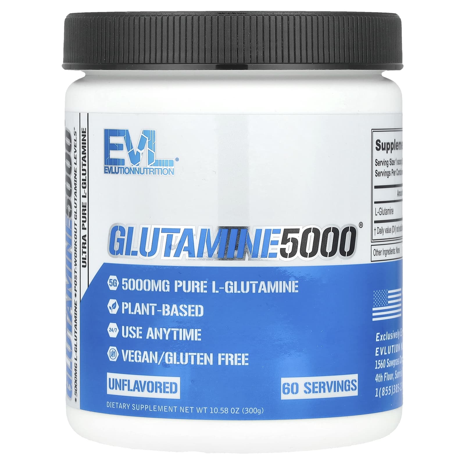 

Glutamine5000, tasteless, 5,000Mg, 300G (10.58Oz)