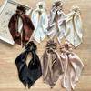 New Satin Silk Bows Woman Elastic Headband Satin Hair Bows With Elastic Band French Hair Bands Shiny For Hair Accessories Ladies