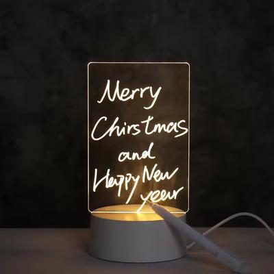 LED Writing Message Board with Night Light USB Powered Acrylic Desk Memo Pad Creative Gift