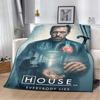 Dr. House Print Soft Flannel Throw Blanket Lightweight Warm SofaCouch Bed Home Decor Cover For Movie Fans