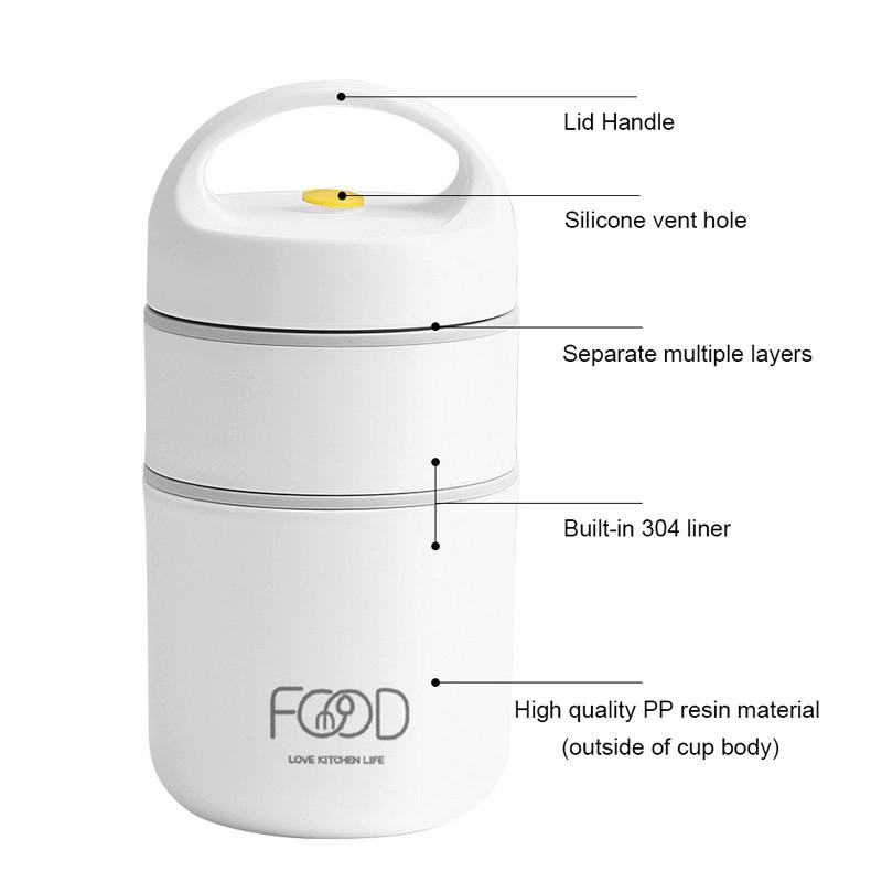 304 próżniowe termiczne pudełko na lunch ze stali nierdzewnej izolowana torba na lunch podgrzewacz do żywności kubek zupy termos pojemniki pudełko bento