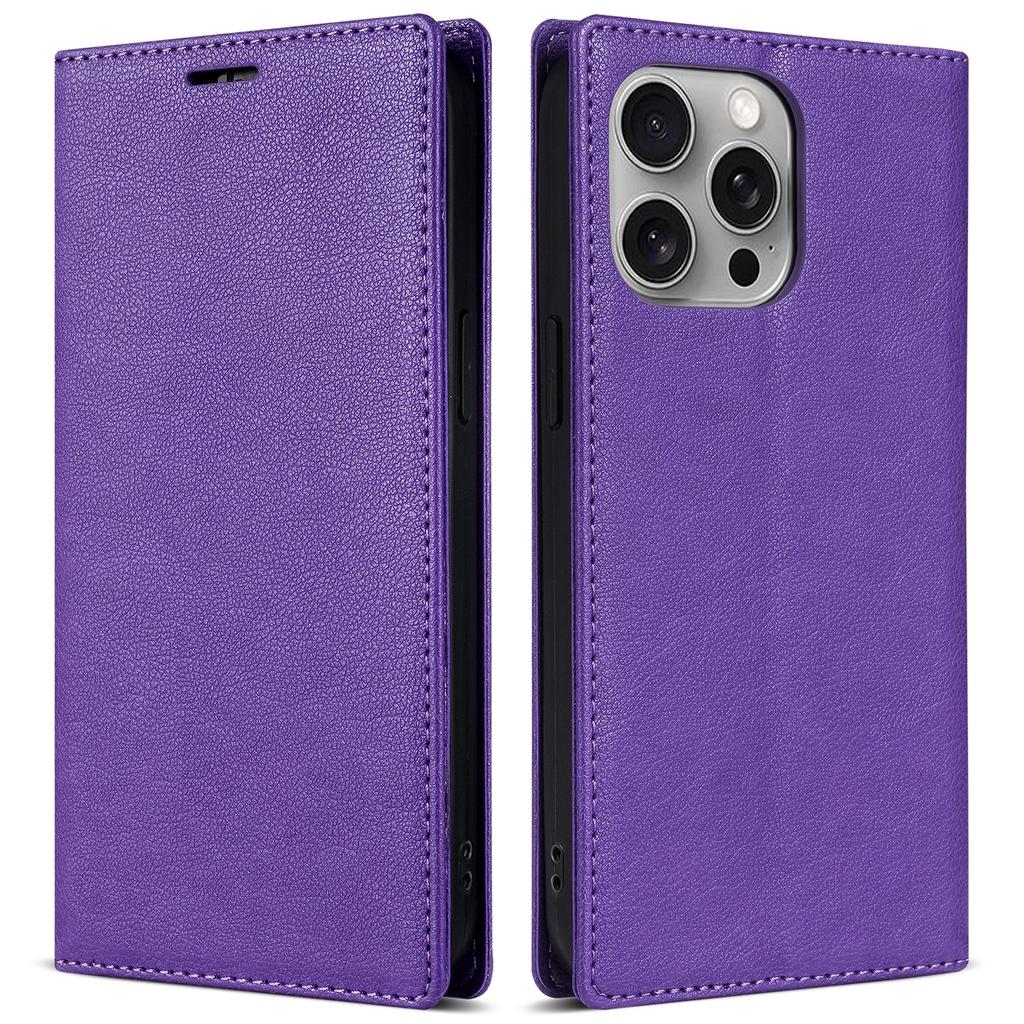 BKS-001 Für iPhone 16 Pro Max Hülle PU Leder Handyhülle Magnetverschluss