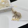 Elephant Brooch with Diamond Inlays & Tassel - Women's Retro Distressed Pin Accessory